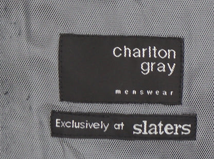 Charlton Gray Men's Grey Pinstripe 46L Wool Blend Blazer Jacket