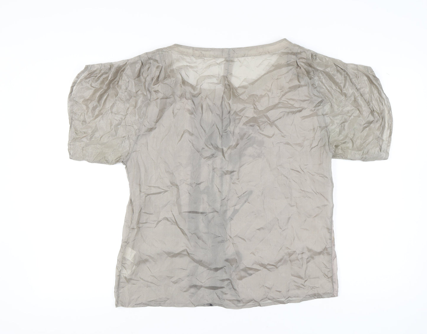 Womens UK Size L Zara Basic Beige Basic Blouse