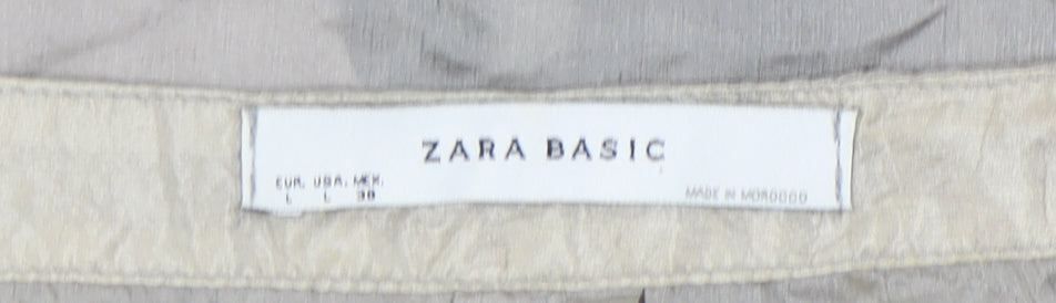 Womens UK Size L Zara Basic Beige Basic Blouse