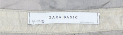 Womens UK Size L Zara Basic Beige Basic Blouse