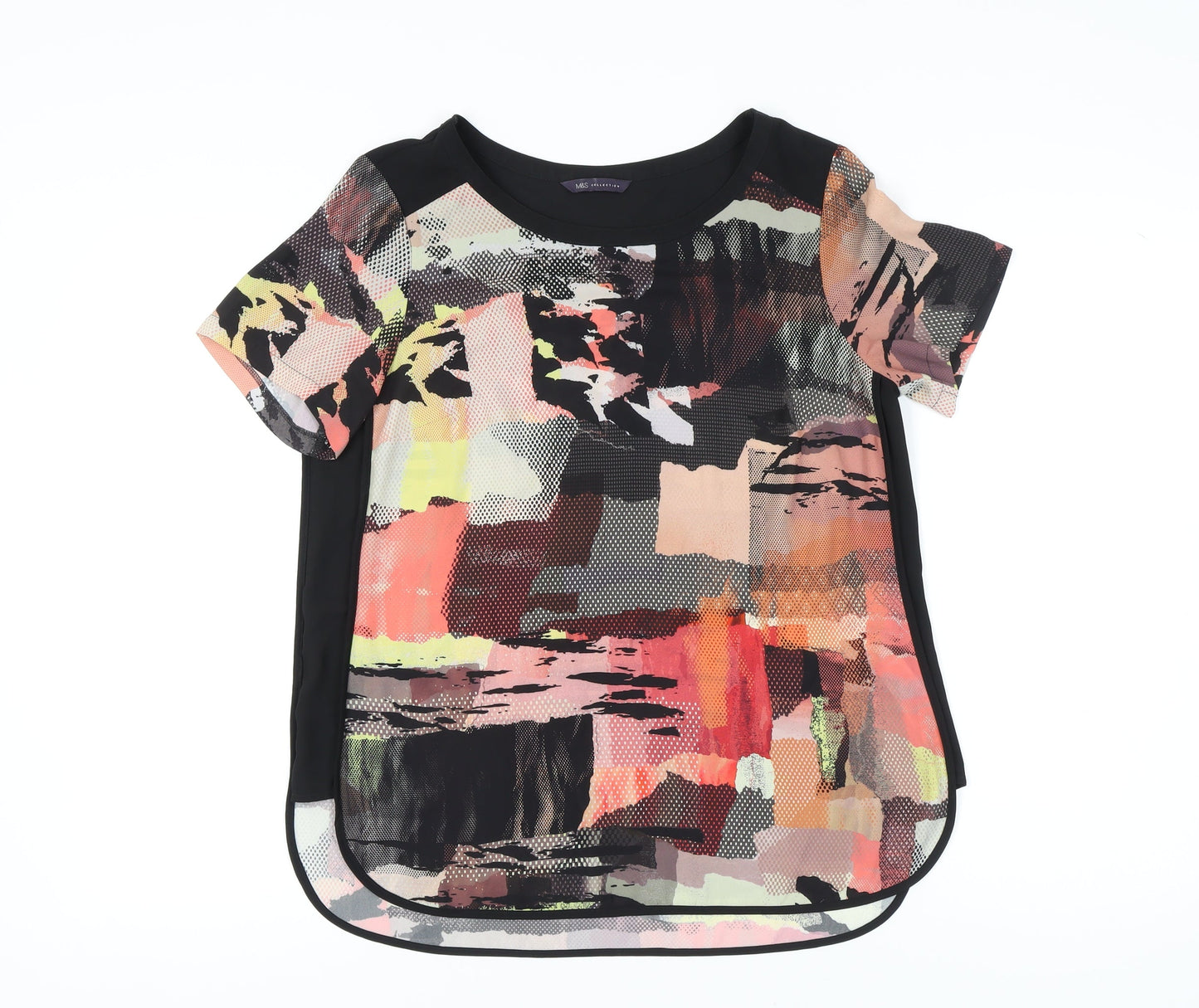 Womens UK Size 14 Marks and Spencer Multicoloured Basic T-Shirt