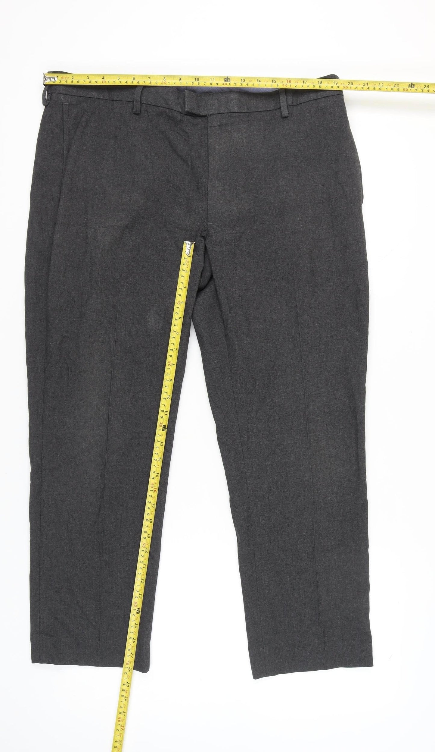 Marks and Spencer Men's Grey 40in Dress Pants Straight Leg