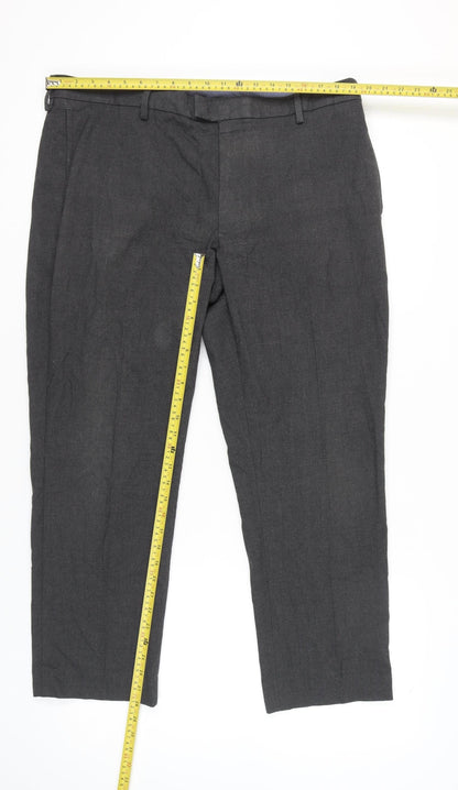 Marks and Spencer Men's Grey 40in Dress Pants Straight Leg