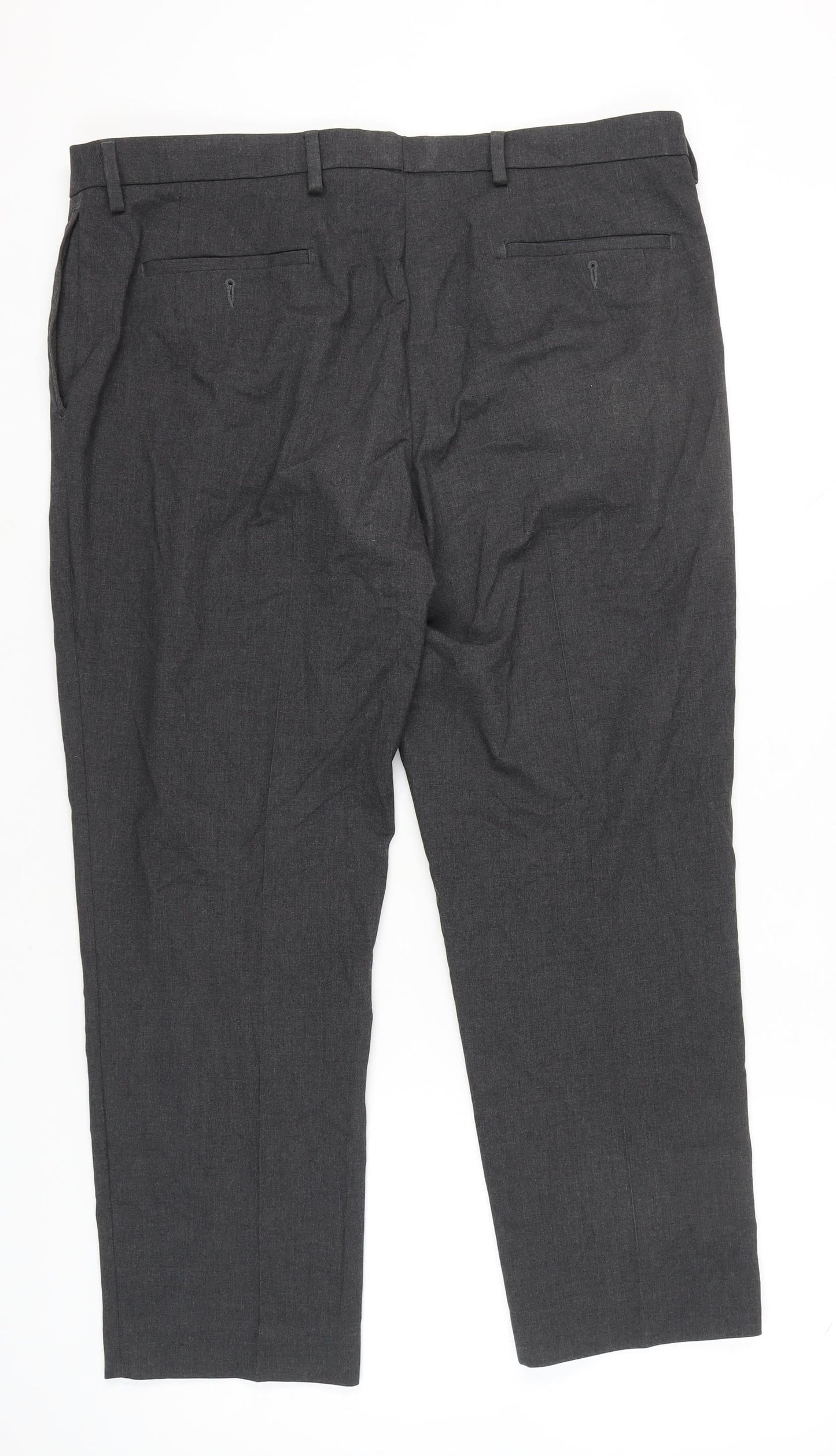 Marks and Spencer Men's Grey 40in Dress Pants Straight Leg