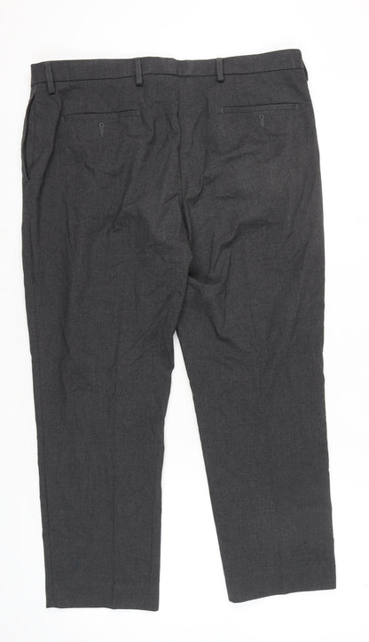 Marks and Spencer Men's Grey 40in Dress Pants Straight Leg