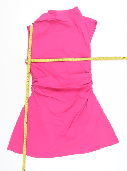 ASOS DESIGN Women’s Pink Size 14 Sheath Party Dress Sleeveless Ruched