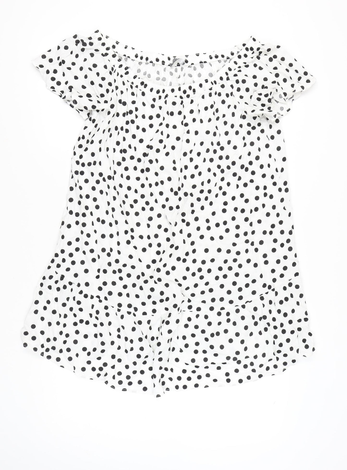 Papaya Women’s White Polka Dot Short Sleeve Shift Dress Size 18