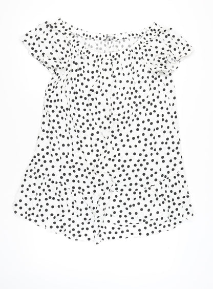 Papaya Women’s White Polka Dot Short Sleeve Shift Dress Size 18