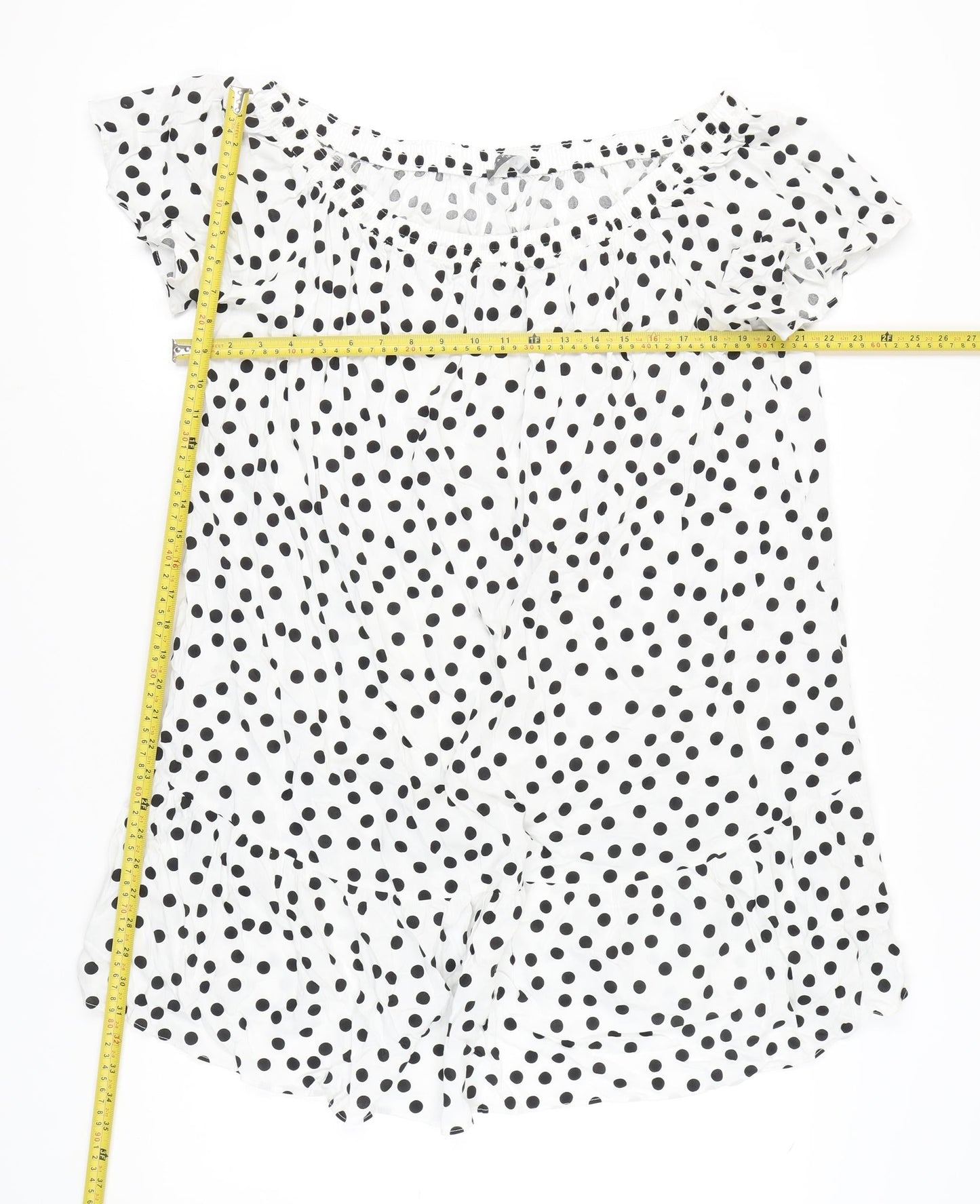Papaya Women’s White Polka Dot Short Sleeve Shift Dress Size 18