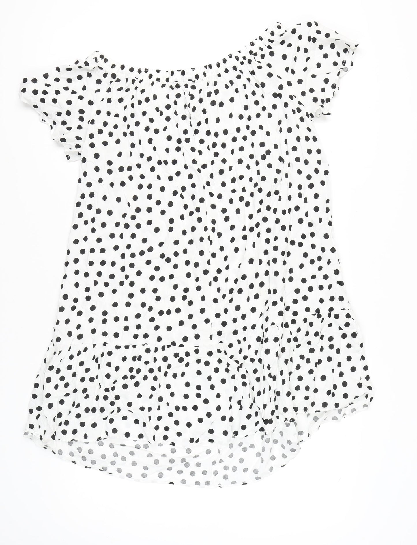 Papaya Women’s White Polka Dot Short Sleeve Shift Dress Size 18