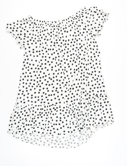 Papaya Women’s White Polka Dot Short Sleeve Shift Dress Size 18