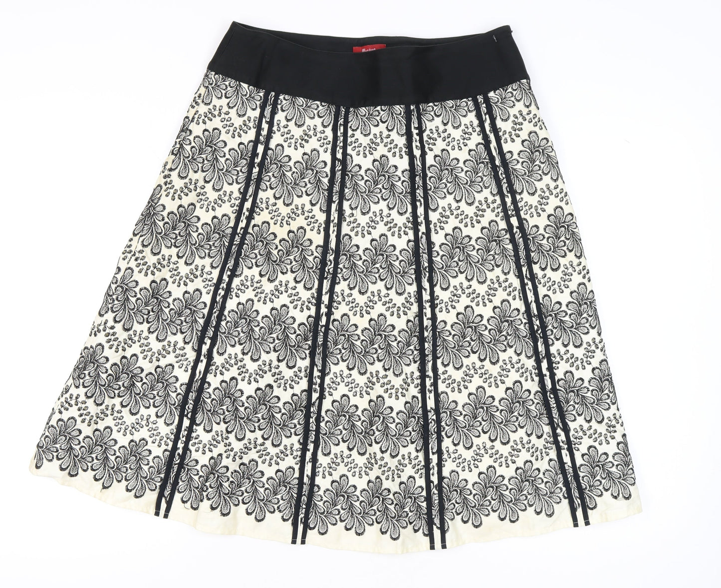 Monsoon Women’s Black Floral Lace A-Line Skirt Size 14 Knee Length