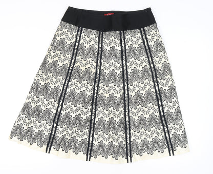 Monsoon Women’s Black Floral Lace A-Line Skirt Size 14 Knee Length