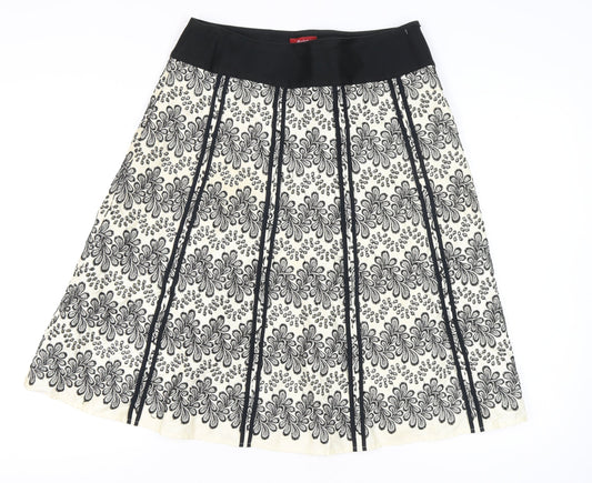 Monsoon Women’s Black Floral Lace A-Line Skirt Size 14 Knee Length