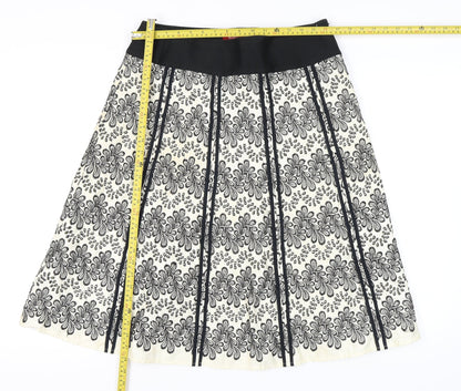 Monsoon Women’s Black Floral Lace A-Line Skirt Size 14 Knee Length