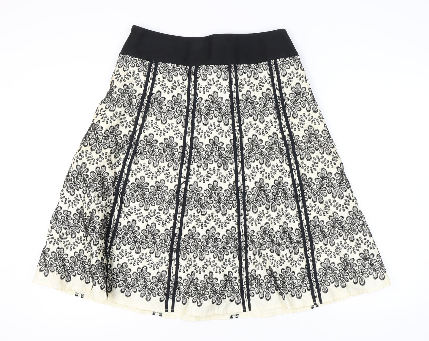 Monsoon Women’s Black Floral Lace A-Line Skirt Size 14 Knee Length