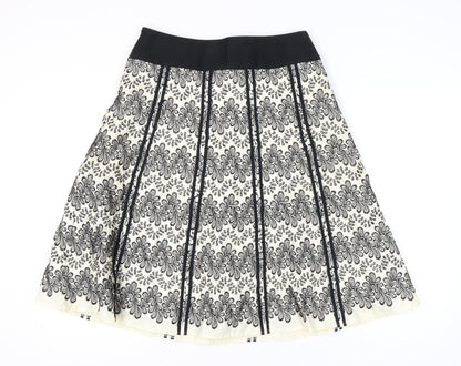 Monsoon Women’s Black Floral Lace A-Line Skirt Size 14 Knee Length
