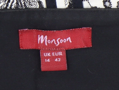 Monsoon Women’s Black Floral Lace A-Line Skirt Size 14 Knee Length