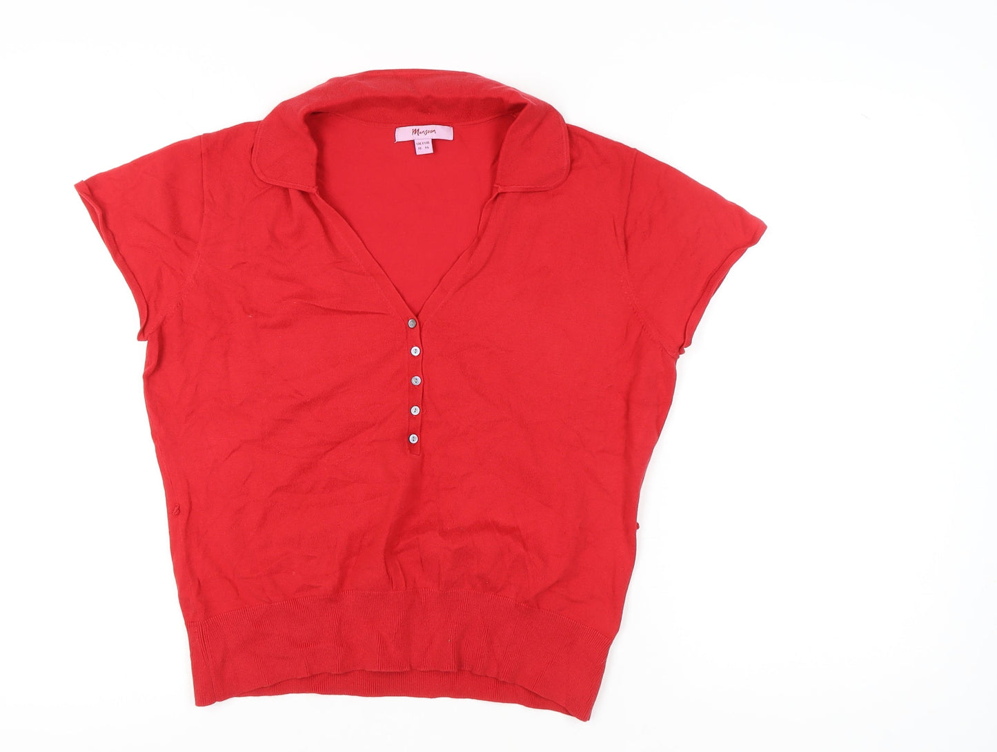 Womens UK Size 18 Monsoon Red Henley Jumper