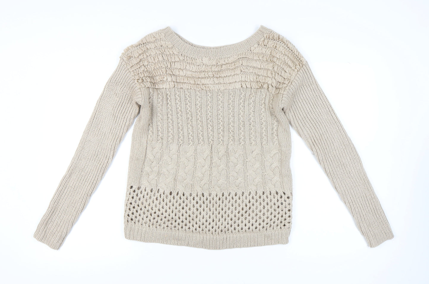 Womens UK Size 14 Warehouse Beige Pullover Jumper