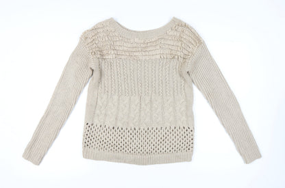 Womens UK Size 14 Warehouse Beige Pullover Jumper