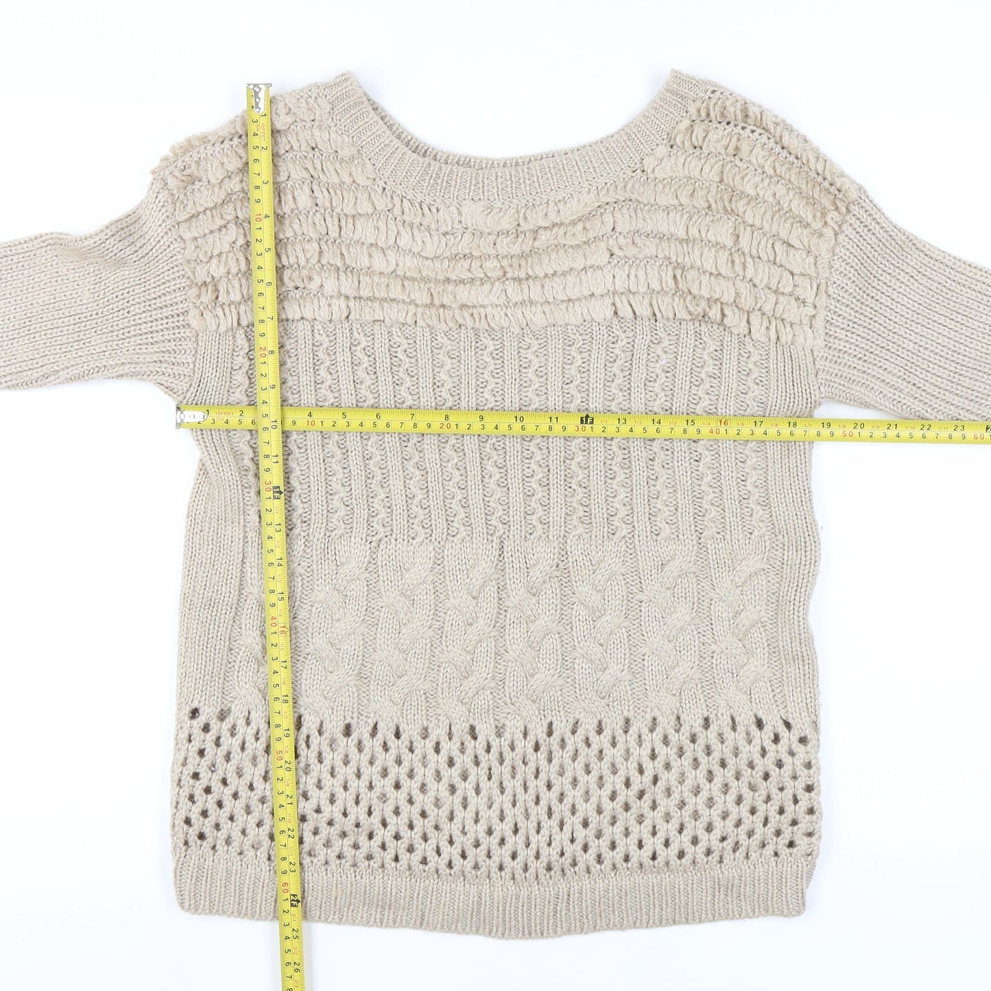 Womens UK Size 14 Warehouse Beige Pullover Jumper