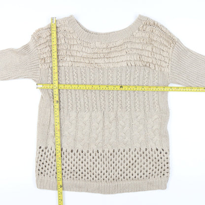 Womens UK Size 14 Warehouse Beige Pullover Jumper