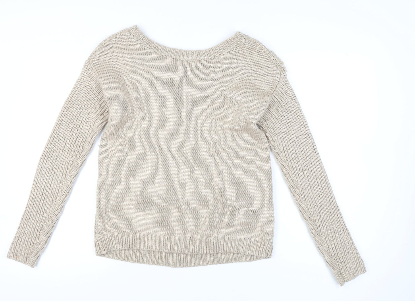 Womens UK Size 14 Warehouse Beige Pullover Jumper