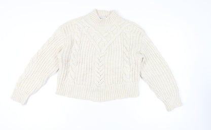Womens UK Size 12 Bershka Ivory Pullover Jumper