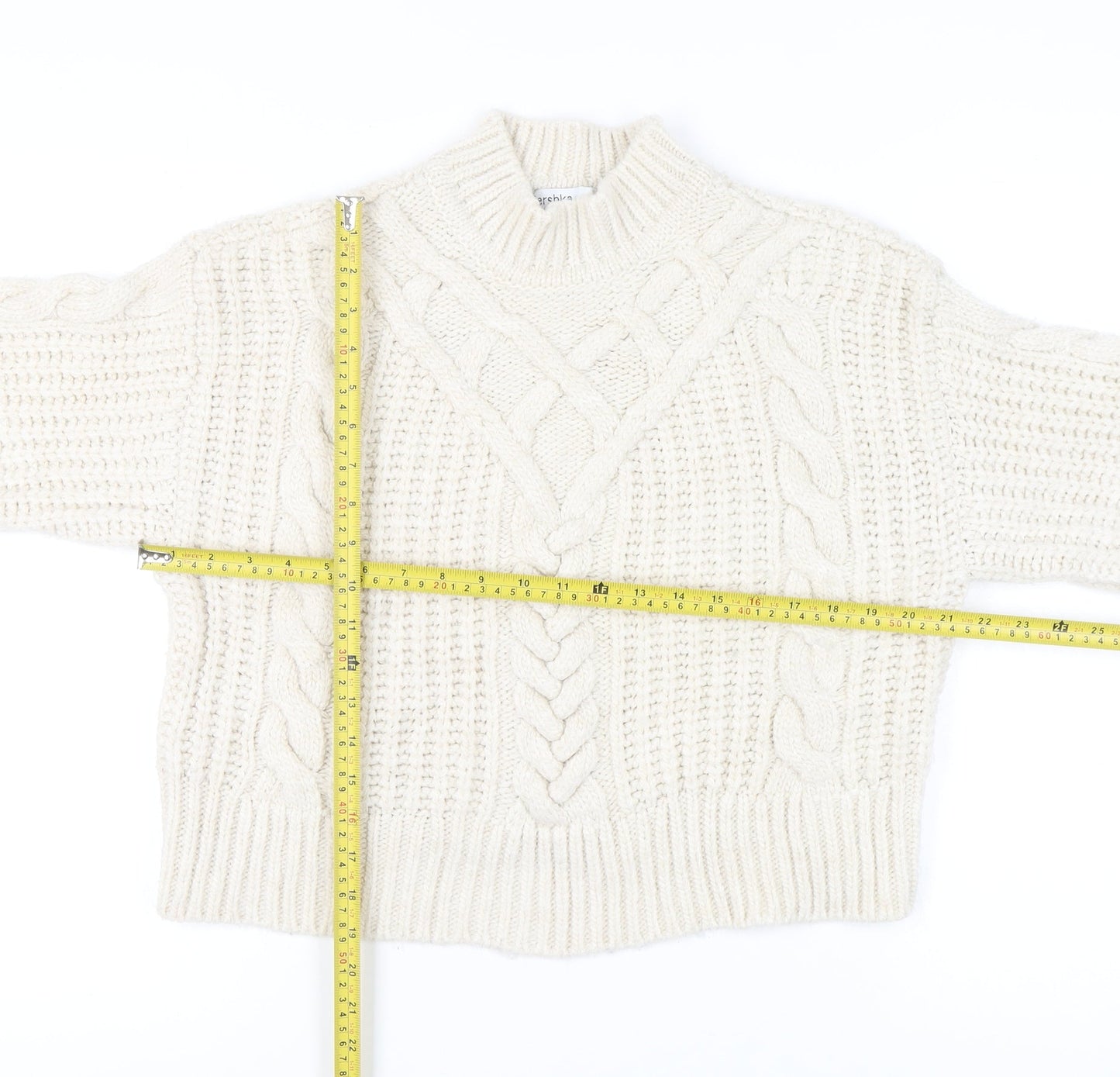 Womens UK Size 12 Bershka Ivory Pullover Jumper