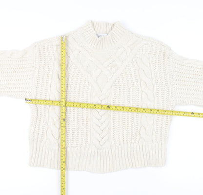 Womens UK Size 12 Bershka Ivory Pullover Jumper