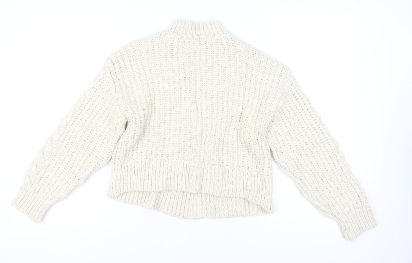 Womens UK Size 12 Bershka Ivory Pullover Jumper