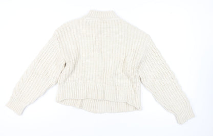 Womens UK Size 12 Bershka Ivory Pullover Jumper