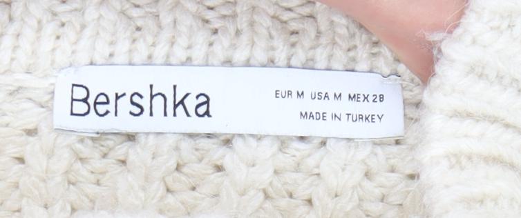 Womens UK Size 12 Bershka Ivory Pullover Jumper