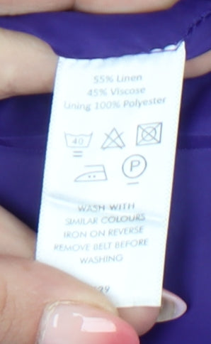 Autonomy Women's Purple Linen Blend Sheath Dress Size 18