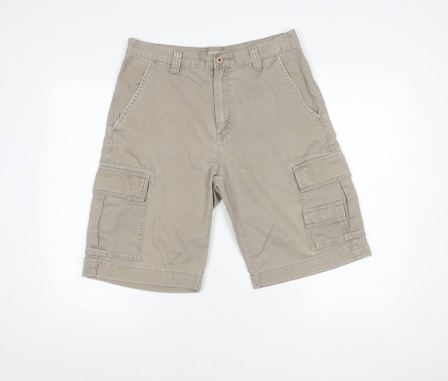 Lee Cooper Men's Beige 32 in Cargo Shorts Cotton Mid Rise