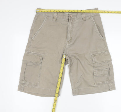 Lee Cooper Men's Beige 32 in Cargo Shorts Cotton Mid Rise