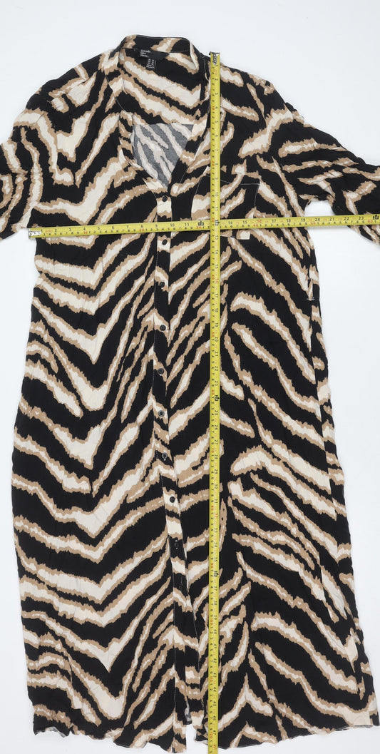 Friends Like These Women's Multicoloured Animal Print Midi Shirt Dress Size 20