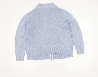 Womens UK Size 18 ISLE Essentials Blue Full Zip Jumper