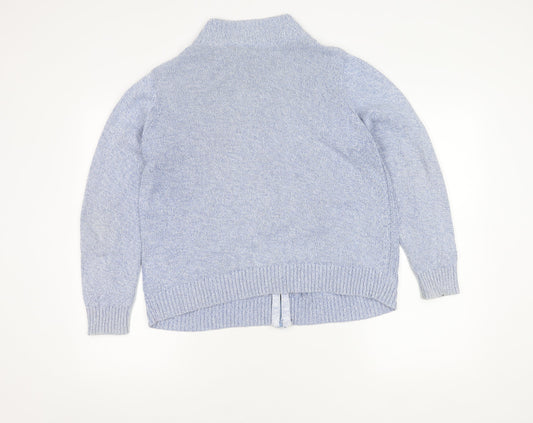 Womens UK Size 18 ISLE Essentials Blue Full Zip Jumper