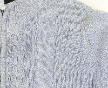 Womens UK Size 18 ISLE Essentials Blue Full Zip Jumper