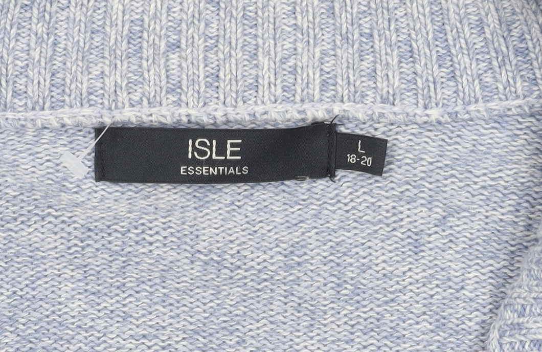 Womens UK Size 18 ISLE Essentials Blue Full Zip Jumper