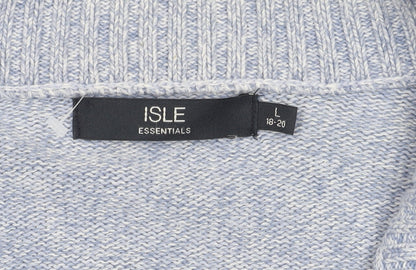 Womens UK Size 18 ISLE Essentials Blue Full Zip Jumper