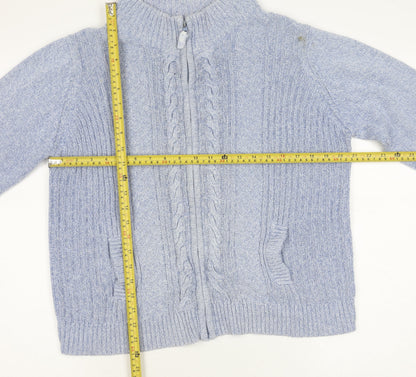 Womens UK Size 18 ISLE Essentials Blue Full Zip Jumper