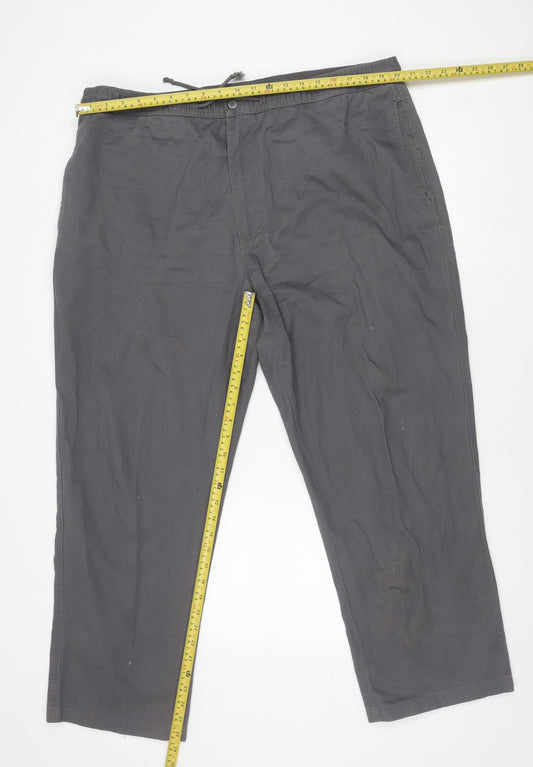 Premier Man Men's Grey 42W 30L Chino Trousers Elastic Waist Casual