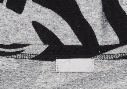 Cmd Women's Black Zebra Print Pullover Jumper Scoop Neck M