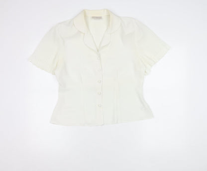 Womens UK Size 14 Richards Ivory Basic Blouse