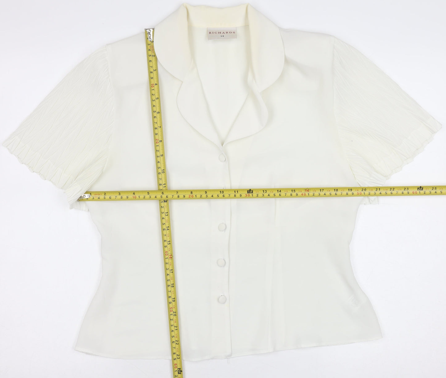 Womens UK Size 14 Richards Ivory Basic Blouse