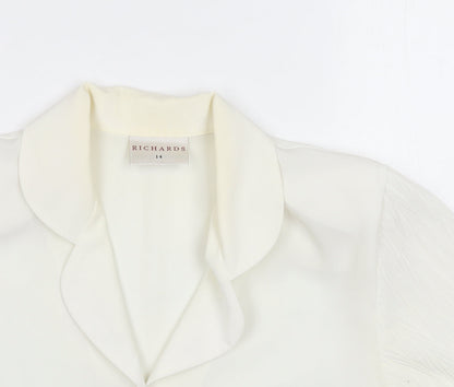 Womens UK Size 14 Richards Ivory Basic Blouse