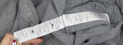 Mantaray Men's Grey Linen Cotton Cargo Shorts Size L Regular Fit